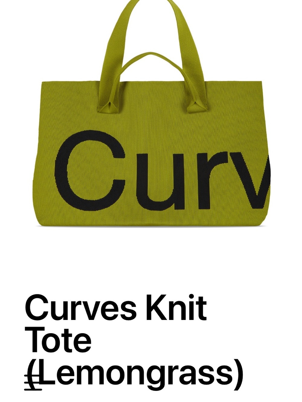 Curves by Sean Brown Knit Tote - Lemongrass
